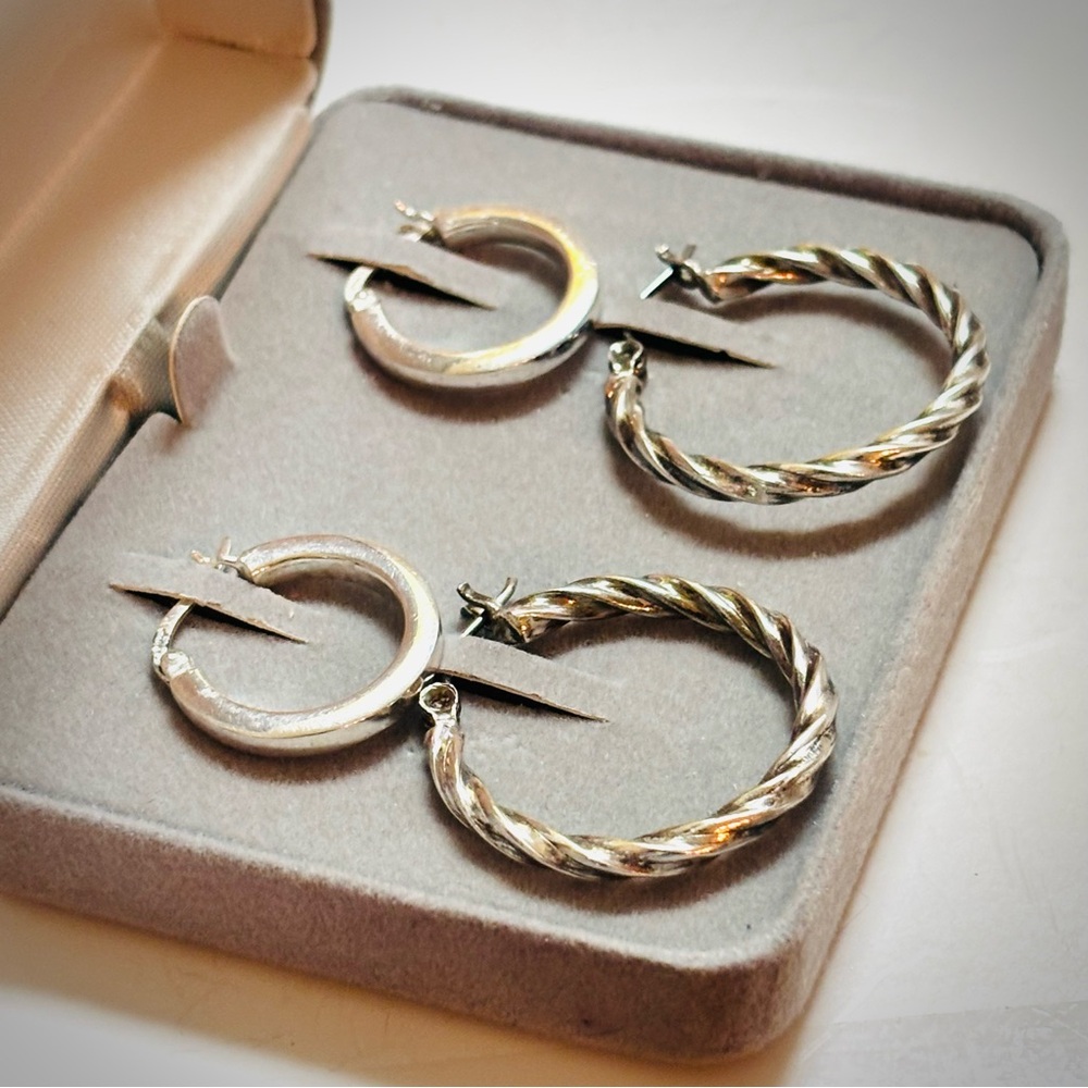 .925 Sterling Silver Hoop Earrings